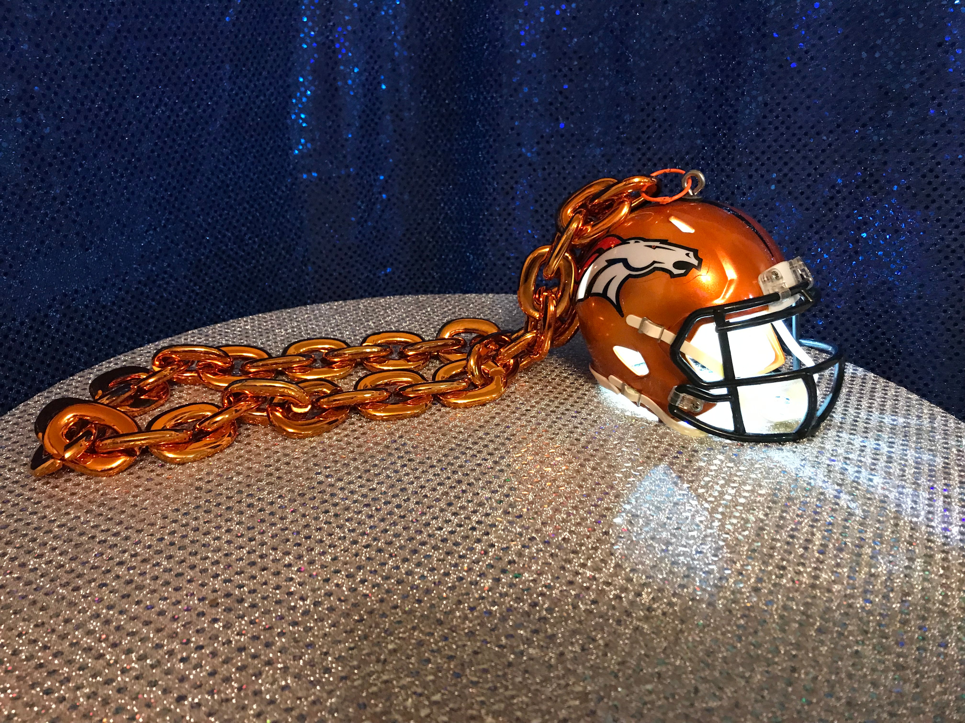Denver Bronco's ( orange) – Stingers Custom Chain Mini Helmets