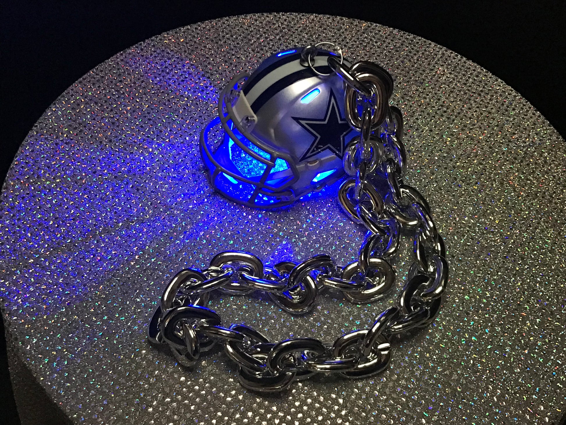 dallas cowboys custom motorcycle helmets Dallas Cowboys Custom Chain Helmet – Stingers Custom Chain Mini Helmets