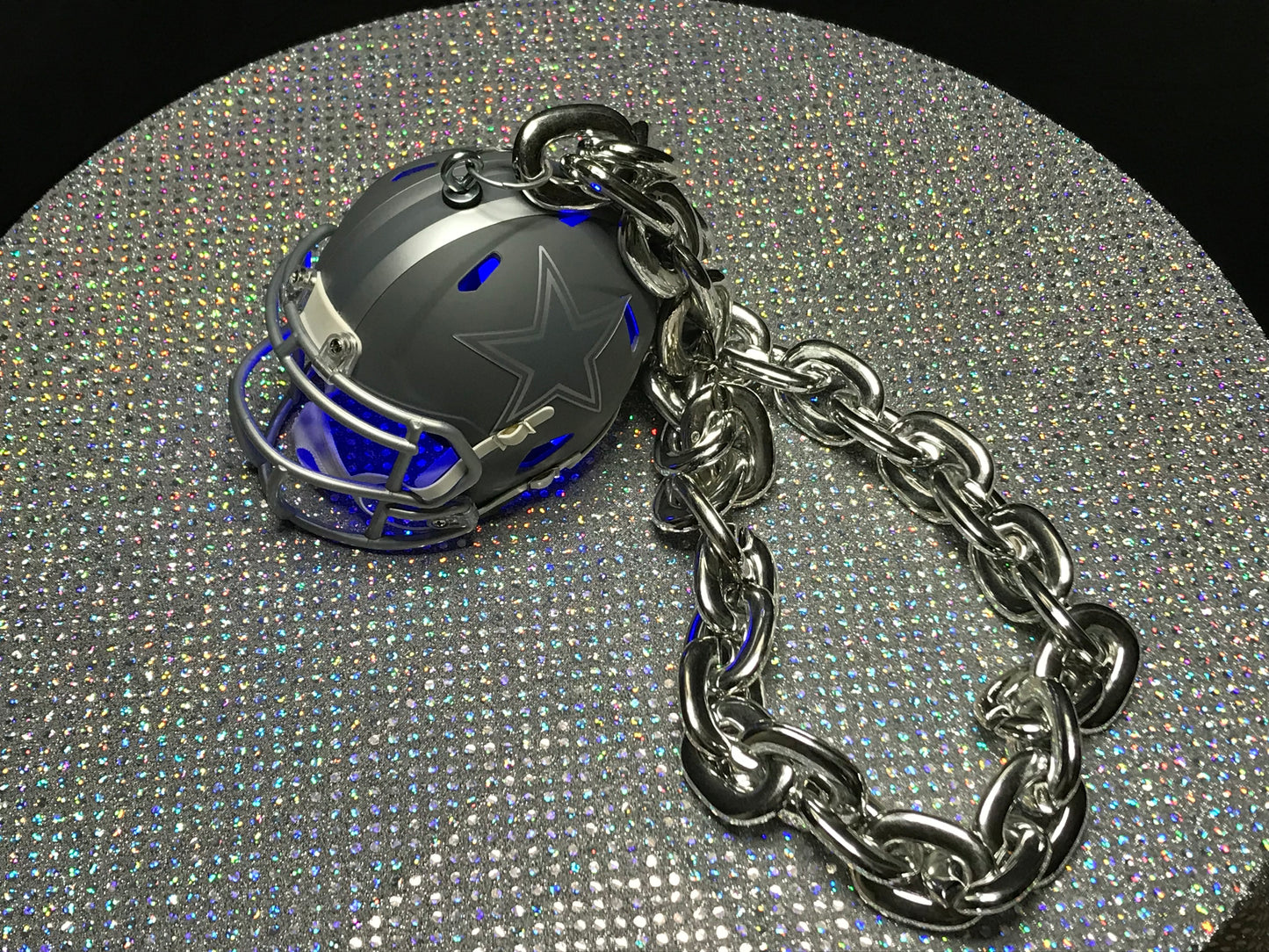 Gray Dallas Cowboys Custom Chain Helmet