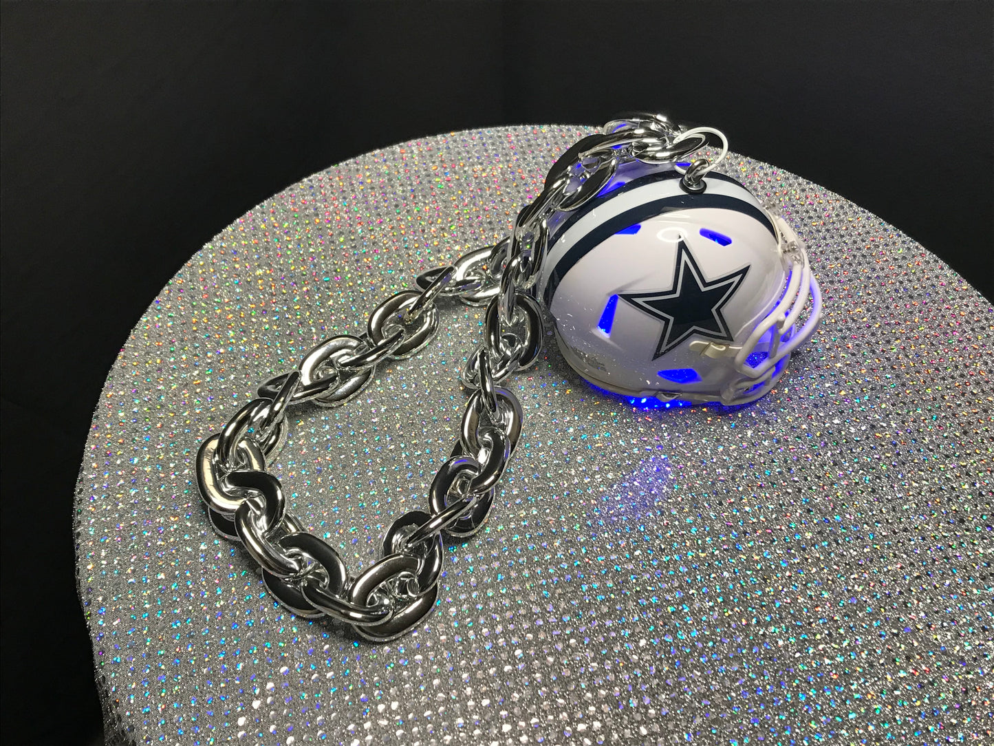 White Dallas Cowboys Custom Chain Helmet