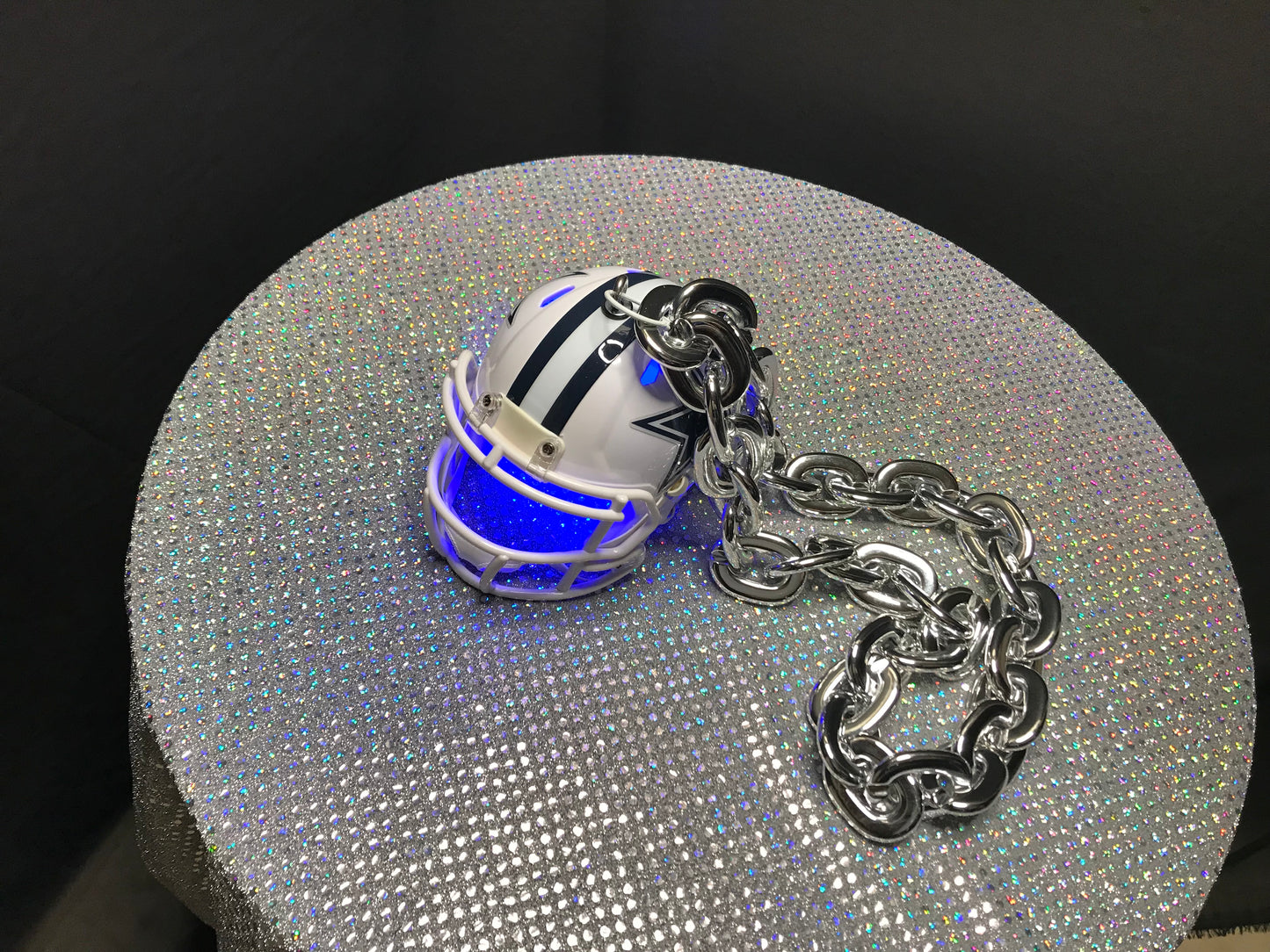 White Dallas Cowboys Custom Chain Helmet