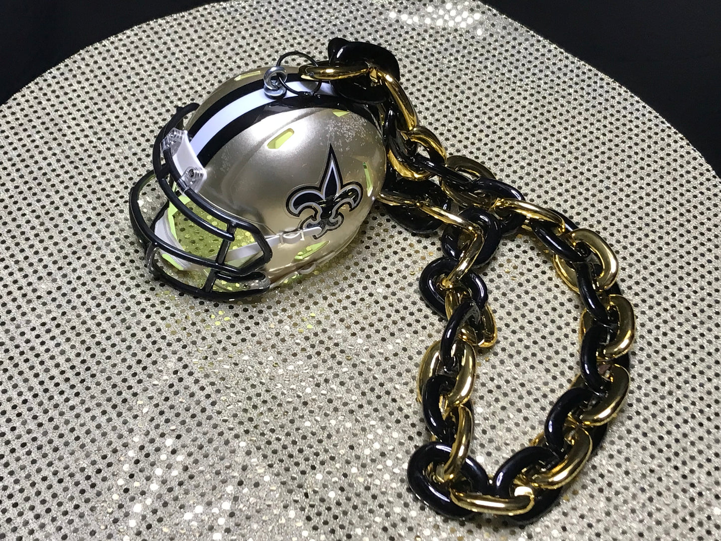 New Orleans Saints Custom Chain Helmet