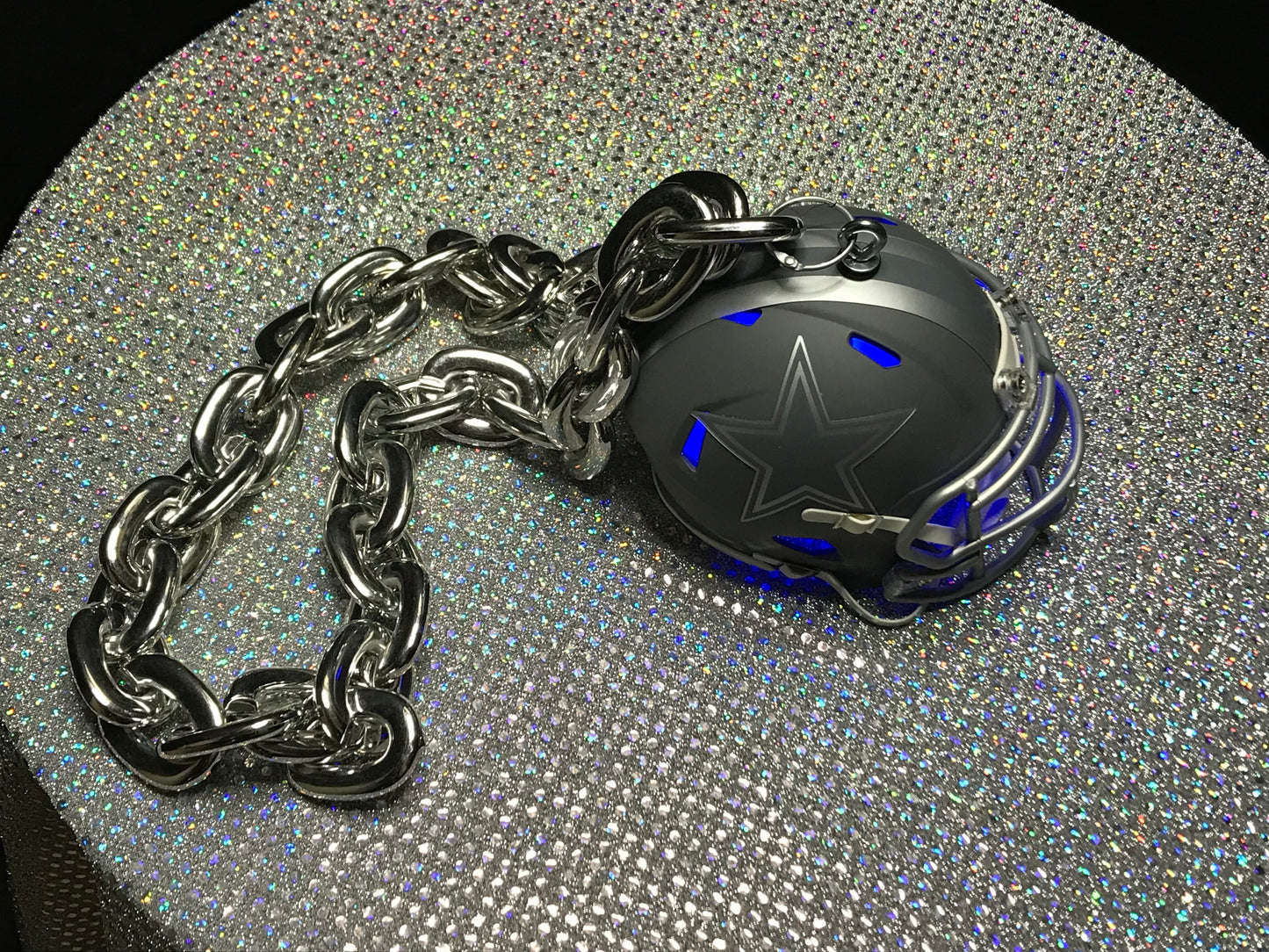 Gray Dallas Cowboys Custom Chain Helmet